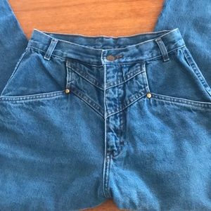 Roper western high rise jeans teal 25x28 vintage